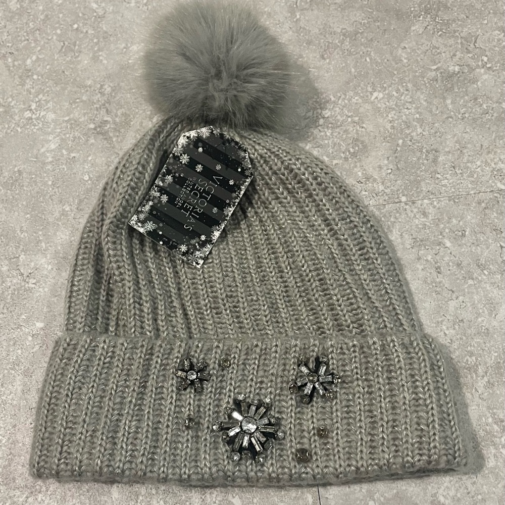 PINK victoria secret silver bling beanie hat